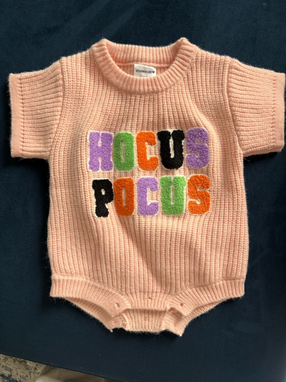 SpearamintLove Hocus Pocus Pink wool Baby Romper